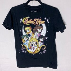 Sailor Moon Black Graphic Tee Crew Neck T Shirt S